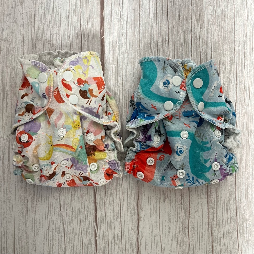 ONE SIZE AppleCheeks Apple Cheeks Cloth Diaper Covers Fit 6-35 Pounds - Lot 6